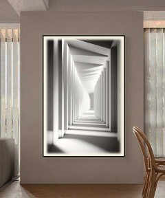 Black Frame 80*120 Cm Black 3D Efeect Crytsall Porsalein Painting With Led Light